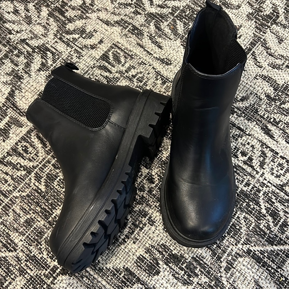 Lug sole ankle bootie